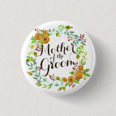 Moeder van de Groom Waterverf Wedding Pin Button (Voorkant)