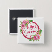 Moeder van de Groom Waterverf Wedding Pin Button (Voorkant /achterkant)