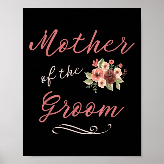 Moeder van de Groom Wedding Bridal Party Poster (Voorkant)