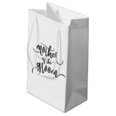 Moeder van de Groom Wedding Calligrafie | Gift Bag Klein Cadeauzakje (Achterkant Gekanteld)