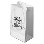 Moeder van de Groom Wedding Calligrafie | Gift Bag Klein Cadeauzakje (Voorkant Gekanteld)