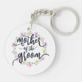 Moeder van de Groom Wedding Calligrafie | SLEUTELH Sleutelhanger (Achterkant)