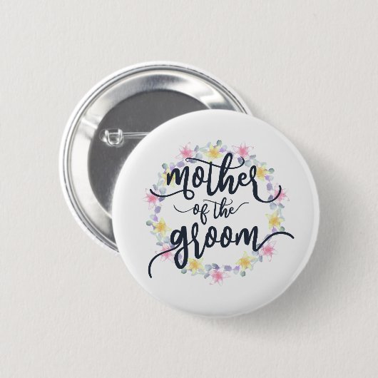 Moeder van de Groom Wedding Calligraphy Pin Button (Voorkant /achterkant)