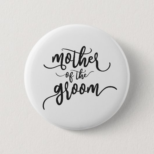 Moeder van de Groom Wedding Calligraphy Pin Button (Voorkant)