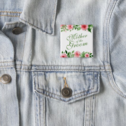 Moeder van de Groom Wedding Pin Button (In situ)