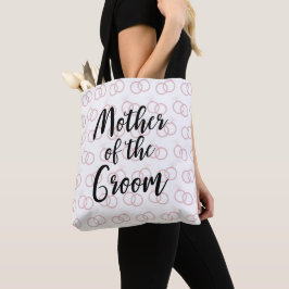 Moeder van de Groom Wedding Ring Pattern Canvas ta Tote Bag