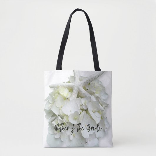 Moeder van de Groom White Floral Starfish Bag Tote Bag (Voorkant)