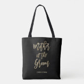 Moeder van de Groom | Zwarte en goudbridale partij Tote Bag (Achterkant)