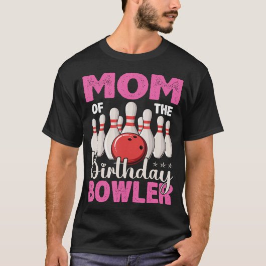 Moeder van de jarige bowler kind bowling feest ver t-shirt (Voorkant)