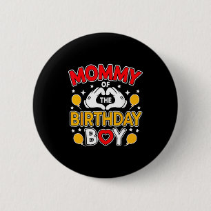 Moeder van de jarige jongen familiefeest verjaarda ronde button 5,7 cm
