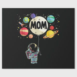 Moeder van de jarige jongen ruimte astronaut 1e ve cadeaupapier