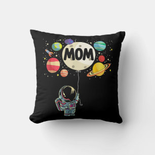 Moeder van de jarige jongen ruimte astronaut 1e ve kussen