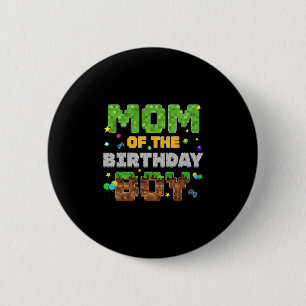 Moeder Van De Jarige Pixel Gamer Feest Matching Ronde Button 5,7 Cm