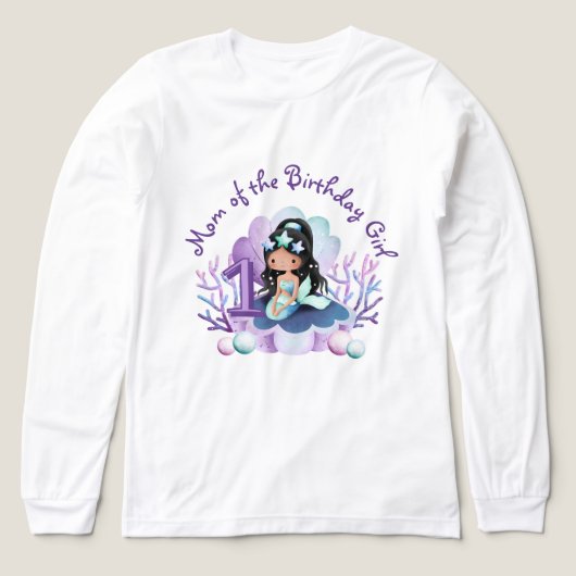 Moeder van de jarige van de Kleine Zeemeermin Tri-Blend Shirt (Voorkant)