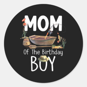 Moeder van de jarige Vist verjaardag familie Ma Ronde Sticker