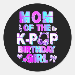 Moeder van de K-p verjaardagsmeisjes Koreaanse muz Ronde Sticker