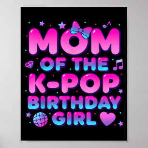 Moeder van de k pop-verjaardagsmeisje korean music poster