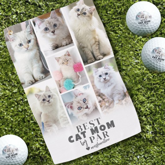 Moeder van de Kat Foto Collage Golfhanddoek