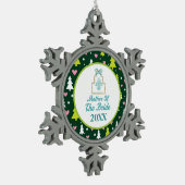 Moeder van de kerstcadeautje met een bride tin sneeuwvlok ornament (Links)