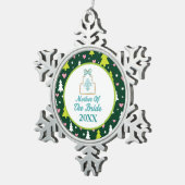 Moeder van de kerstcadeautje met een bride tin sneeuwvlok ornament (Rechts)