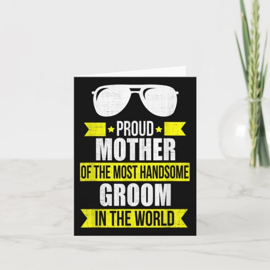Moeder van de knappe bruidegom bruidegom bruiloft kaart (Voorkant)