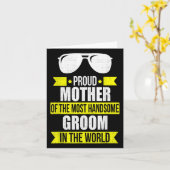 Moeder van de knappe bruidegom bruidegom bruiloft kaart (Gele Bloem)