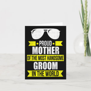Moeder van de knappe bruidegom bruidegom bruiloft kaart