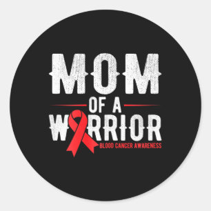 Moeder van de krijger Blood Cancer Awareness Ronde Sticker