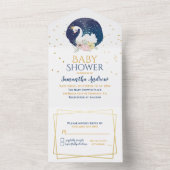 Moeder van de liefste Zwan om meisje Baby shower t All In One Uitnodiging (Binnen)