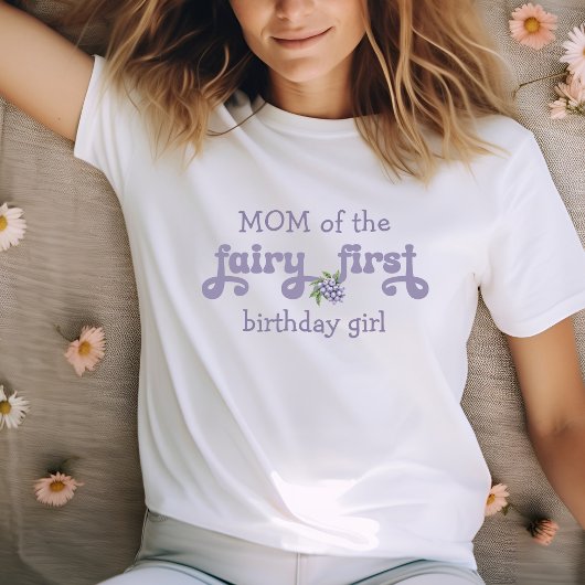 Moeder van de Paarse Fairy First Berry Verjaardag T-shirt