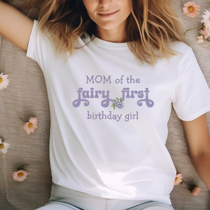 Moeder van de Paarse Fee Eerste Bes Verjaardag T-shirt