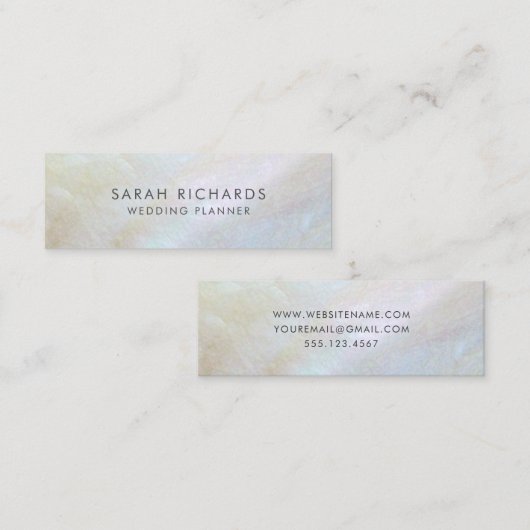 Moeder van de Parel Elegant en Eenvoudig Mini Visitekaartje (Voorkant / Achterkant)