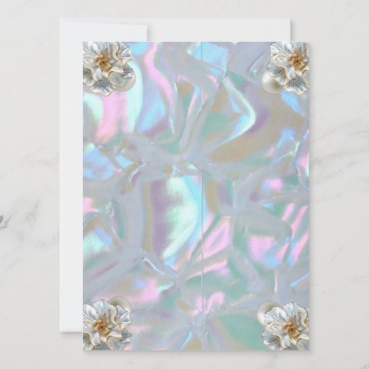 Moeder van de Parel Elegante Bruiloft Save the Dat Kaart (Achterkant)