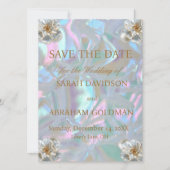 Moeder van de Parel Elegante Bruiloft Save the Dat Kaart (Voorkant)