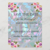 Moeder van de Parel Elegante Bruiloft Save the Dat Kaart (Voorkant / Achterkant)