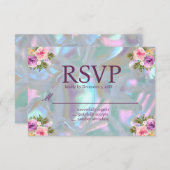 Moeder van de Parel Iridescent RSVP Kaarten (Voorkant / Achterkant)