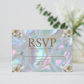 Moeder van de Parel Iridescent RSVP Kaarten (Staand voorkant)