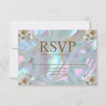 Moeder van de Parel Iridescent RSVP Kaarten