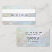 Moeder van de parel strepen Elegant eenvoudig patr Visitekaartje (Voorkant / Achterkant)