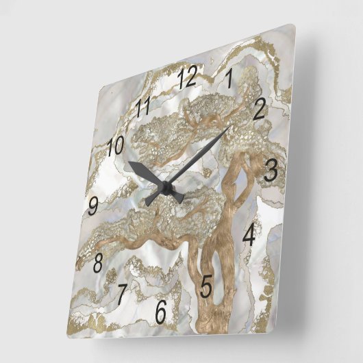 Moeder van de parelgulden boom vierkante klok (Hoek)