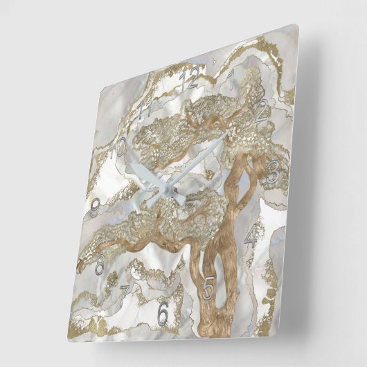 Moeder van de parelgulden boom vierkante klok (Hoek)