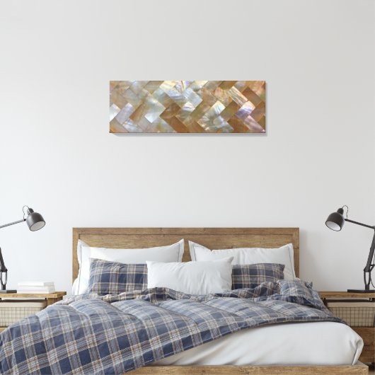 Moeder van de parelhok Capiz Weave Canvas Afdruk (Insitu (Slaapkamer))