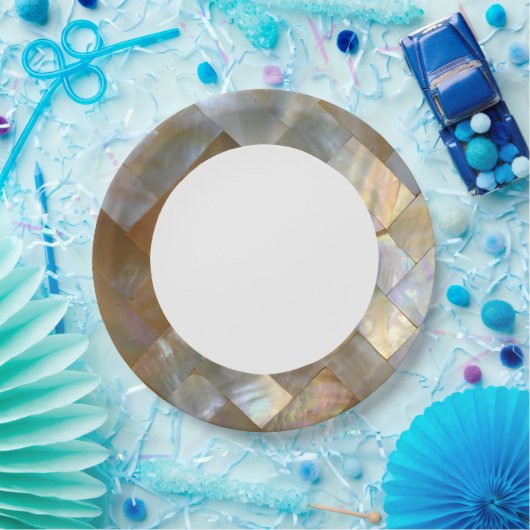 Moeder van de parelhok Capiz Weave Papieren Bordje (Feest)