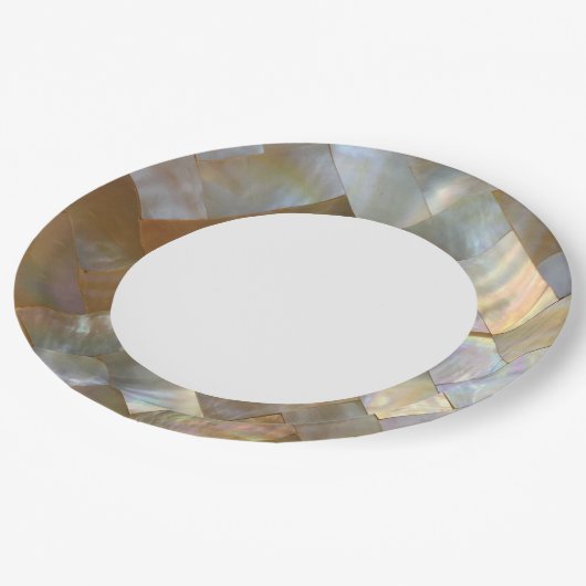 Moeder van de parelhok Capiz Weave Papieren Bordje (Gekanteld)