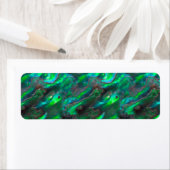 Moeder van de pareltextuur Blauwgroen fotopatroon Etiket (Insitu)