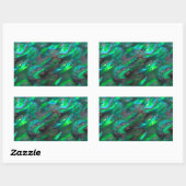 Moeder van de pareltextuur Blauwgroen fotopatroon Rechthoekige Sticker (Vel)