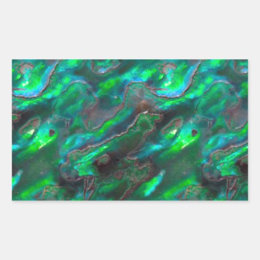 Moeder van de pareltextuur Blauwgroen fotopatroon Rechthoekige Sticker (Voorkant)