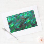 Moeder van de pareltextuur Blauwgroen fotopatroon Rechthoekige Sticker (Envelop)