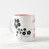 Moeder van de roze bruin zwart tweekleurige koffiemok (Voorkant links)