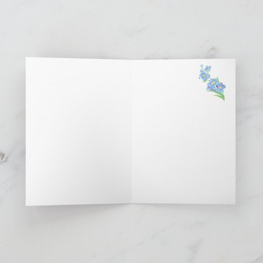 Moeder van de schoonheidsdag vergeet me niet, Bloe Kaart (Binnen)